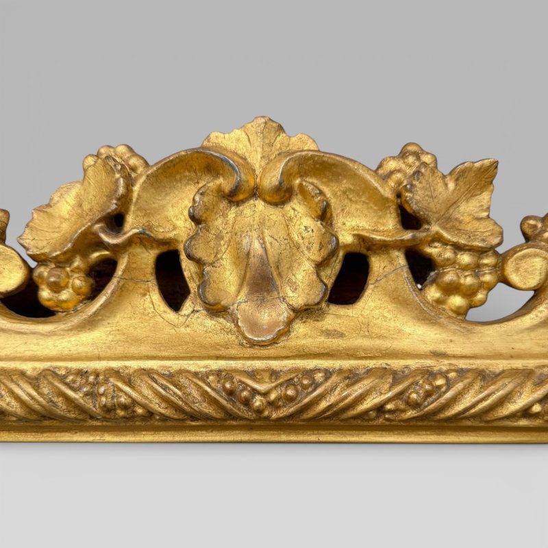 Antique Victorian Ornate & Floral Carved Small Giltwood Rectangular Wall Mirror - Image 9